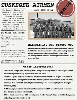 Preview of Tuskegee Airmen - Case File