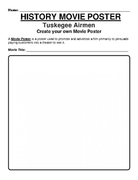 Preview of Tuskegee Airmen "Movie Poster" WebQuest & Worksheet
