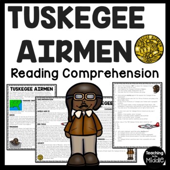 Preview of Tuskegee Airmen Reading Comprehension Worksheet World War II (2) Civil Rights