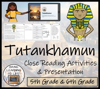 Preview of Tutankhamun Close Reading Comprehension Activity | 5th Grade & 6th Grade