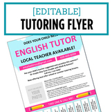 Tutor Flyer Template - Editable  ** NEW ** Google Slides