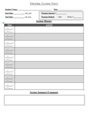 Tutor Session Notes Page