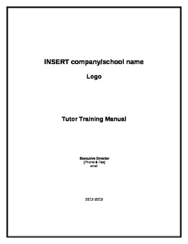 Preview of Tutor Training Manual