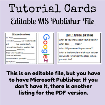 Preview of Tutorial Cards MS PUBLISHER FILE