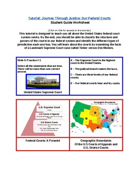 Preview of Tutorial - Journey Through Justice - Our Federal Courts - Study Guide & Ans Key