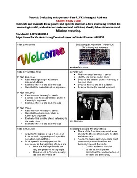 Preview of Tutorial - LA - Evaluating an Argument: JFK’s Inaugural Address, Part 4