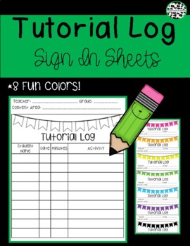 Preview of Tutorial Log Tutoring Log Sheet Sign In with Fun Colors