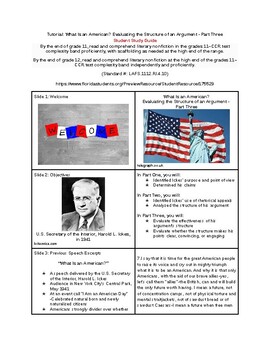 Preview of Tutorial - What Is an American? Evaluating the Structure of an Argument - Pt 3