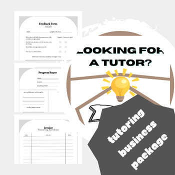 Preview of Tutoring Business Pack | Start-up Resources | Planning, Reporting, Bookkeeping