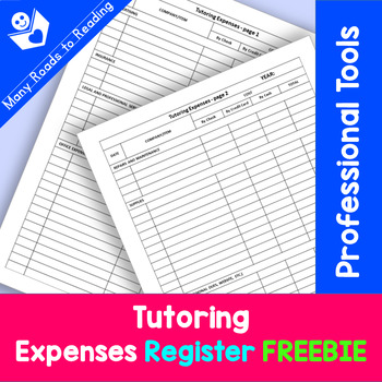 Preview of Tutoring Expenses Register FREEBIE