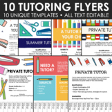 Tutoring Flyer Templates - 10 Digital Posters (A)