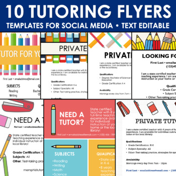 Tutor Flyer Worksheets Teaching Resources Teachers Pay Teachers