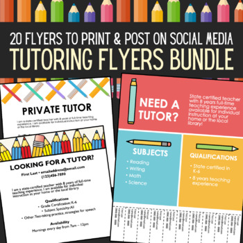 Preview of Tutoring Flyers Bundle A