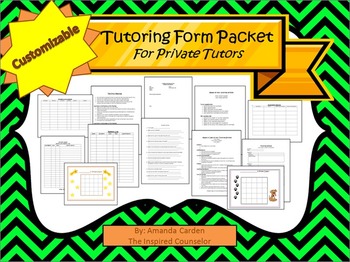 Preview of Tutoring Forms Packet for Private Tutors