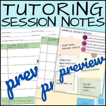 Preview of Tutoring Session Notes Template-High School, College & Career Readiness 7-12th