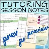 Tutoring Session Notes Template-High School, College & Car