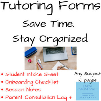 Preview of Tutoring Forms for Organization: Student Information Sheet, Progress Report