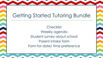 Preview of Tutoring- Getting Started Bundle