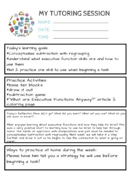 Preview of Tutoring Goals and Parent Communication Sheet (Tutoring Records Made Easy)