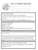 Tutoring Goals and Parent Communication Sheet (Tutoring Re