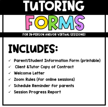 Preview of Tutoring Forms