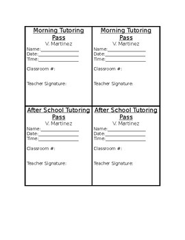 Preview of Tutoring Pass