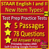 STAAR English 1 and 2 New Item Types Test Prep EOC Reading