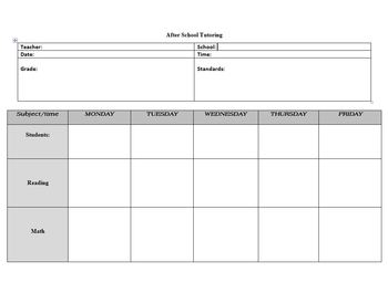 Preview of Tutoring Small Group Lesson Plan