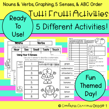 Preview of Tutti Frutti Day- 5 Ready To Print and Use Activities