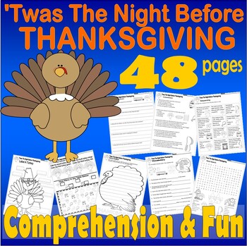 Preview of Twas The Night Before Thanksgiving Read Aloud Book Study Companion Comprehension