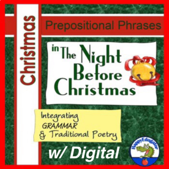 Preview of Twas the Night Before Christmas Activity Prepositional Phrases Search with Easel