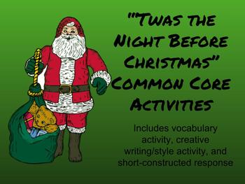 Preview of Twas the Night Before Christmas Common Core Study Guide for Middle School