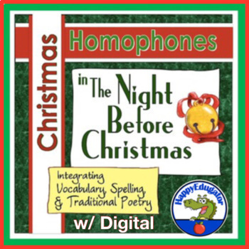 Preview of Twas the Night Before Christmas Homophones Search - Printable and Digital