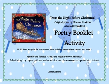 Preview of 'Twas the Night Before Christmas Poetry Booklet Activity