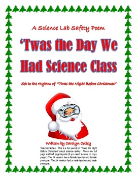 Preview of 'Twas the Night Before Christmas - Science Safety Poem