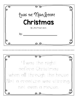 Twas the Night Before Christmas Tracer Booklet