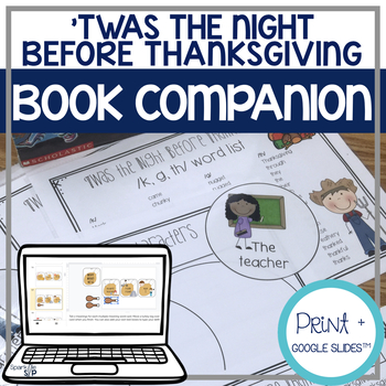 Preview of Twas the Night Before Thanksgiving Book Companion Speech Therapy + Digital