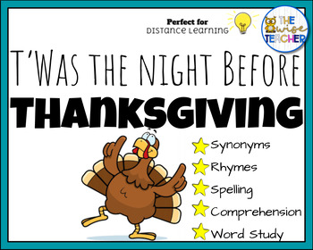 Preview of Twas the Night Before Thanksgiving + Digital Resources + Reading Comprehension