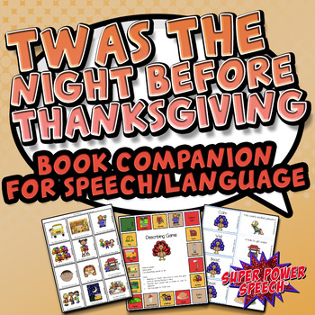 Preview of Twas the Night Before Thanksgiving (Speech Therapy Book Companion)
