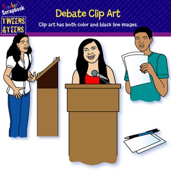 Preview of Debating Clip Art of Tweens and Teens