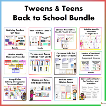 Preview of Tweens and Teens Back To School Resource Bundle