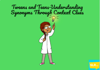 Preview of Tweens and Teens-Understanding Synonyms Through Context Clues BOOM CARDS