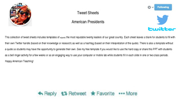 Preview of FREE! Twitter Templates of American Presidents