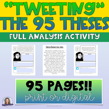 Preview of Tweeting the 95 Theses: A Martin Luther Reformation Analysis Activity