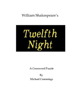 Preview of Twelfth Night A Crossword Puzzle and Test