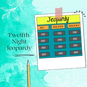 Preview of Twelfth Night Jeopardy (Whole Play!!)