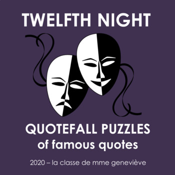 Preview of TWELFTH NIGHT - Quotefall puzzles