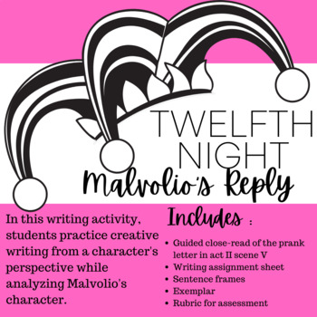 Preview of Twelfth Night by Shakespeare Act 2 Writing Activity | Character Analysis