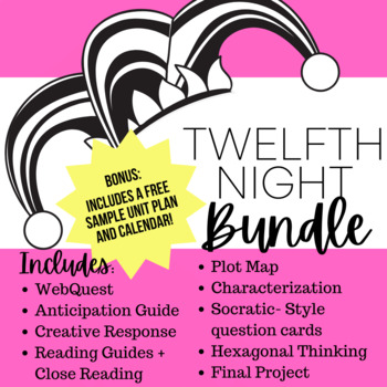 Preview of Twelfth Night by Shakespeare Unit Bundle | Complete Unit | Scaffolds for IEP MLL