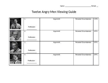 12 Angry Men Worksheet